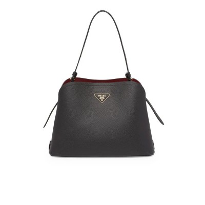 PP Saffiano Leather PP Matin��e Bag in Black