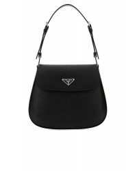 PP Cleo Saffiano Leather Small Shoulder Bag in Black