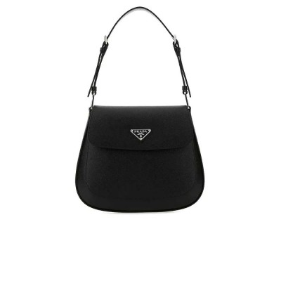 PP Cleo Saffiano Leather Small Shoulder Bag in Black