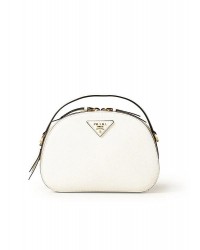 PP Saffiano Leather Odette Bag in White