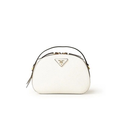 PP Saffiano Leather Odette Bag in White