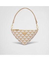 Embroidered fabric mini-bag – Beige/Chalk White