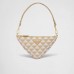 Embroidered fabric mini-bag – Beige/Chalk White