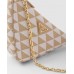 Embroidered fabric mini-bag – Beige/Chalk White