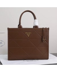 PP big size leather Symbole bag with topstitching