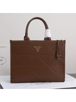 PP big size leather Symbole bag with topstitching