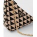 PP Embroidered fabric mini-bag – Black/Beige