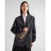 PP Embroidered fabric mini-bag – Black/Beige