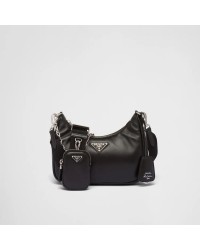 Padded nappa-leather PP Re-Edition shoulder bag – Black
