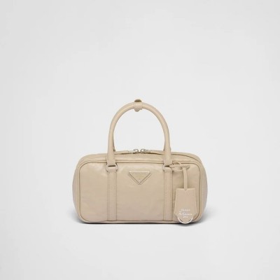 PP Small antique nappa leather top handle bag – Desert Beige