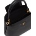 PP Medium Saffiano Leather PP Matin��e Bag in Black