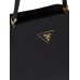 PP Medium Saffiano Leather PP Matin��e Bag in Black