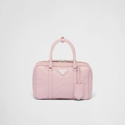 PP Medium antique nappa leather top handle bag – Alabaster Pink