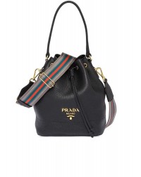 PP Leather Bucket Bag in Black