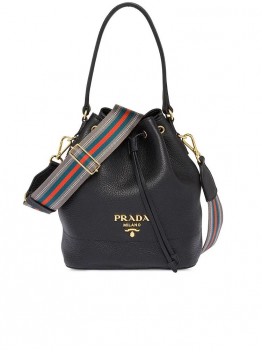 PP Leather Bucket Bag in Black