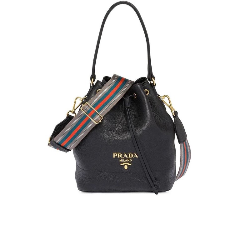 PP Leather Bucket Bag in Black