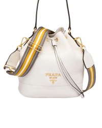PP Leather Bucket Bag in White