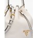 PP Leather Bucket Bag in White
