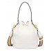 PP Leather Bucket Bag in White