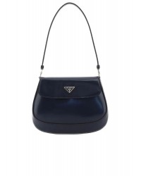 PP Cleo Brushed Leather Shoulder Bag with Flap in Baltic Blue