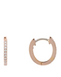 18K Rose Gold Diamond Classic Huggie Hoop Earrings