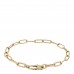 18K Yellow Gold Roped Paper Clip Link Bracelet