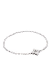 18K White Gold Diamond Small Venetian Princess Flower Stretch Bracelet