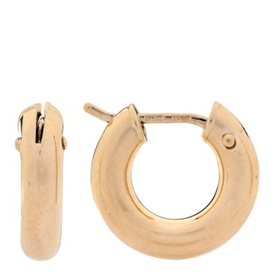 18K Yellow Gold Everyday Huggie Hoop Earrings