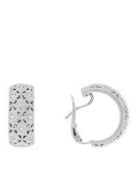 18K White Gold Diamond Granada Hoop Earrings