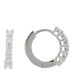 18K White Gold Diamond .70ct Huggie Hoop Earrings
