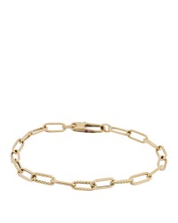 18K Yellow Gold Roped Paper Clip Link Bracelet