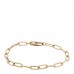 18K Yellow Gold Roped Paper Clip Link Bracelet