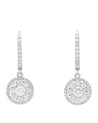 18K White Gold Diamond Drop Earrings