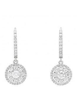 18K White Gold Diamond Drop Earrings