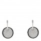 18K White Gold Diamond Black Sapphire Fantasia Drop Earrings