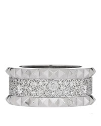 18K White Gold Diamond Rock & Diamonds Ring 53 6.5