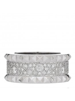 18K White Gold Diamond Rock & Diamonds Ring 53 6.5