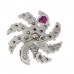 18K White Gold Diamond Small Sun Pendant