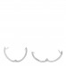 18K White Gold Diamond Flat Oval Hoop Earrings