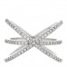 18K White Gold Diamond Double Crisscross Ring 53 6.5
