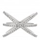 18K White Gold Diamond Double Crisscross Ring 53 6.5