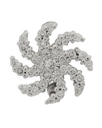 18K White Gold Diamond Small Sun Pendant