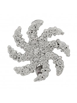 18K White Gold Diamond Small Sun Pendant
