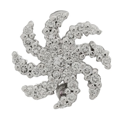 18K White Gold Diamond Small Sun Pendant