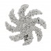 18K White Gold Diamond Small Sun Pendant