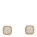 18K Yellow Gold Diamond Roman Barocco Dome Stud Earrings