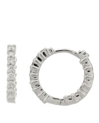18K White Gold Diamond .76ctw Inside Out Hoop Earrings
