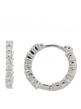 18K White Gold Diamond .76ctw Inside Out Hoop Earrings