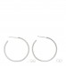 18K White Gold Diamond Large Hoop Earrings