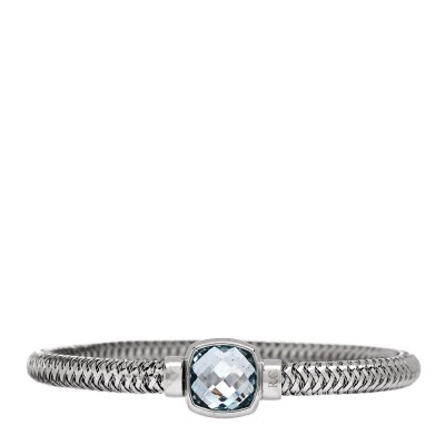 18K White Gold Blue Topaz Primavera Stretch Bracelet